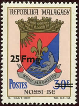 Timbre surchargé en Fmg