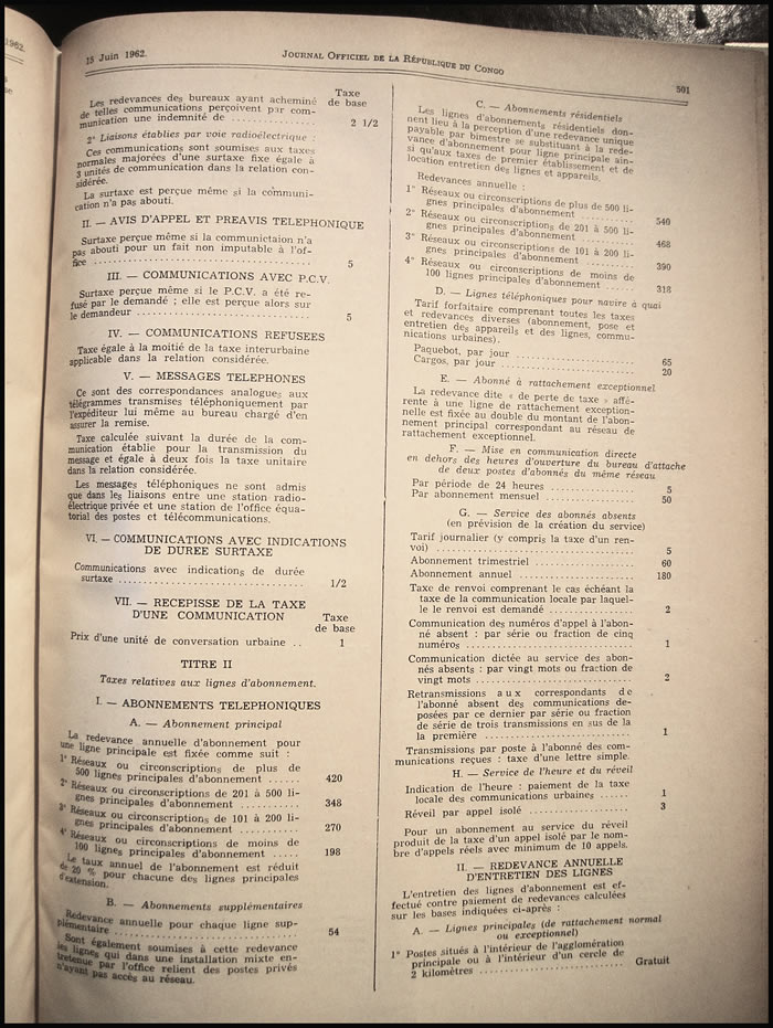 tarif postal du Congo aout 1959 (2)