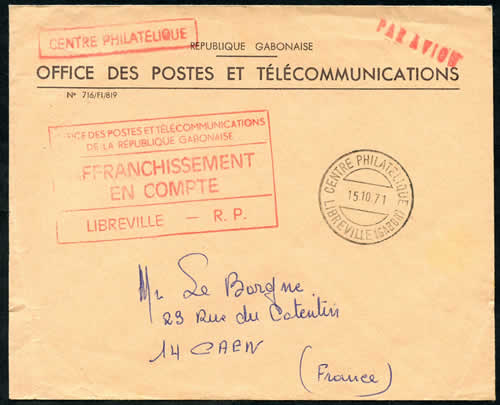 Enveloppe Office des Posstes du gabon