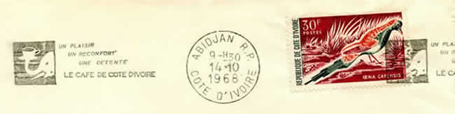 oblitération mécanique café de cote d'ivoire