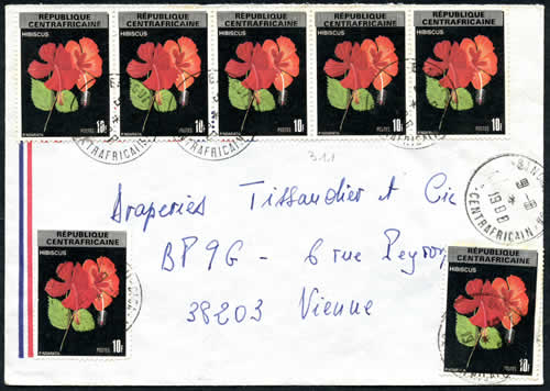 Timbres de l'Empire surchargés République sur lettre