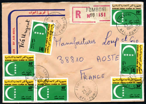 Timbres officiels sur lettre