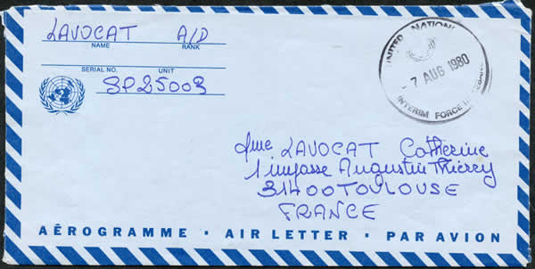Aérogramme de la FINUL