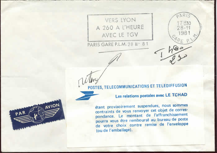 Etiquette retour envoyeur 1980