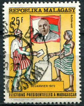 Rélelection de Tsiranana oblitéré