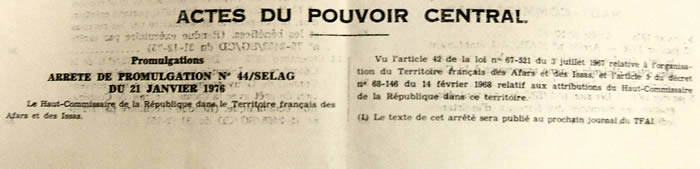 arrêté de promulgation