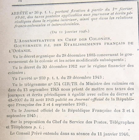 tarifs journaux océanie