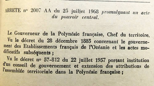 arrêté de promulgation