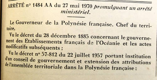 arrêté d'homologation