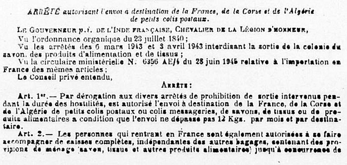 Envoi de petits colis d'Inde vers la France et l'Algérie