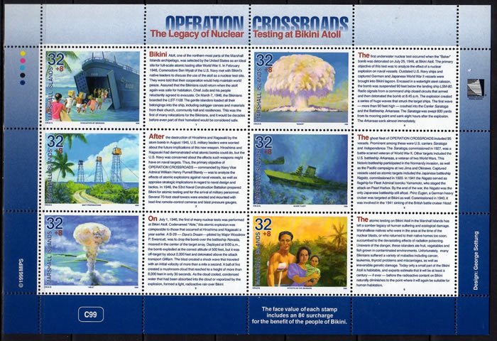 Bloc-Feuillet des Îles Marshall expliquant la génèse des tests nucléaires à Bikini4