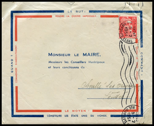 Circulaire envoyée aux Maires en faveur de la Paix