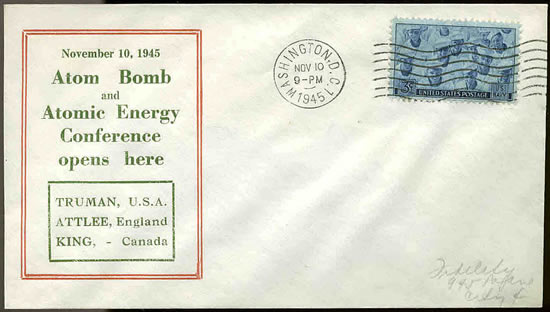 Souvenir conférence atomique de washington 10 novembre 1945