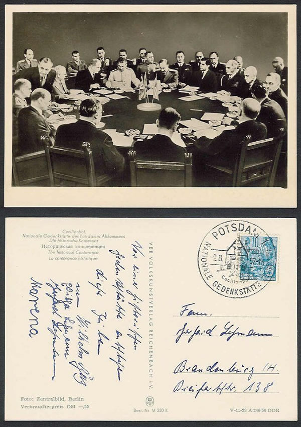 Oblitération spéciale du lieu de la conférence de Potsdam