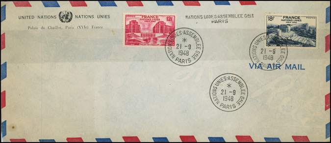 Courrier avec petite griffe assemblee générale Nations-Unies