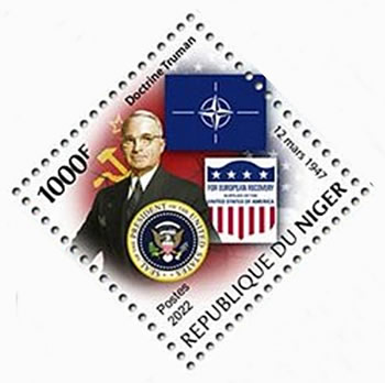 Timbre du Niger rappelant la doctrine Truman