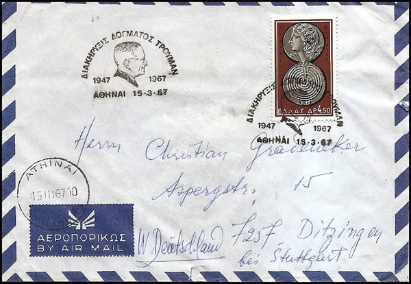 Doctrine truman sur lettre ayant voyagé