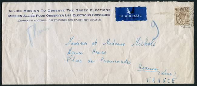 Lettre oblitérée du SP 782