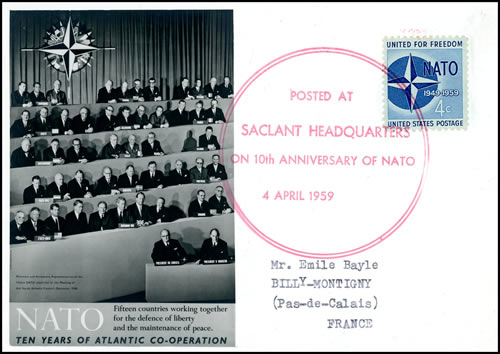 FDC Oblitérée du SACLANT 4/4/59