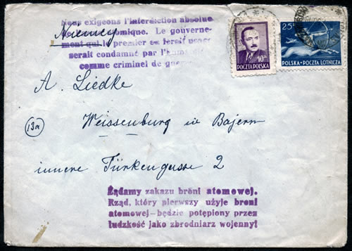 Lettre avec les deux griffes de l'Appel de Stockholm