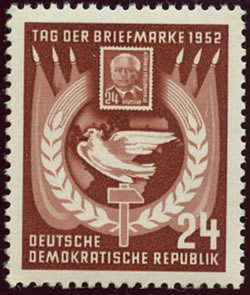 Journée du Timbre RDA avec Colombe de la Paix