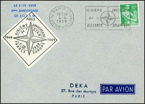 OMEC 10ème anniversaire OTAN flamme à droite