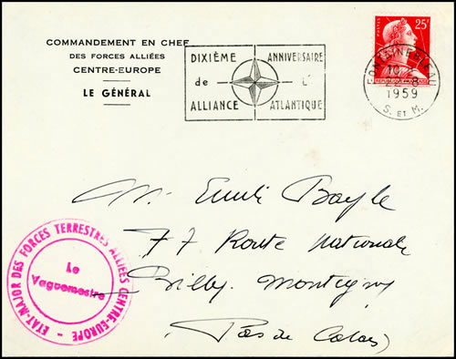 OMEC 10ème anniversaire de l'OTAN flamme à gauche