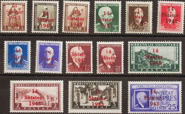 Série d'Albanie italienne surchargée 14-9-43