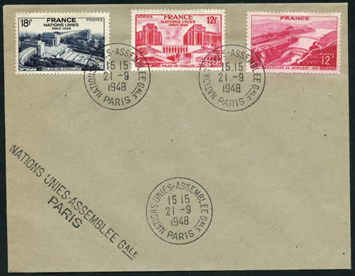 Timbre-à-date et griffe de l'ONU