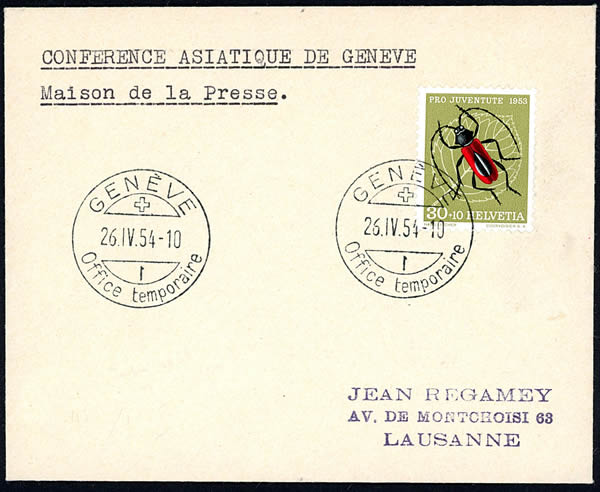 Oblitération temporaire de la Conférence de Genève de 1954