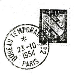 OTAN 23/10/54 Bureau Temporaire No 2