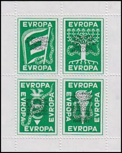 Pseudo-bloc-europa de Slovénie  émis en exil