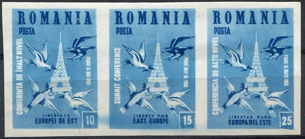 Vignette des exilés roumains pour la conférence au sommet à Paris en mai 1960