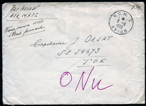 Lettre du BCMC de paris pour la Corée