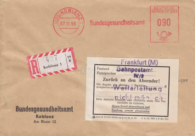 Lettre refoulée pendant la crise de Suez