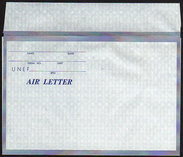 aerogramme UNEF rabat quasi rectangulaire