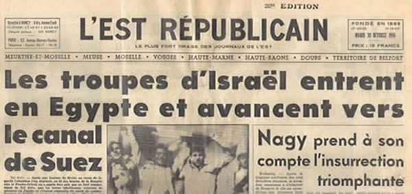 Titre de l'Est républicain 30/10/56