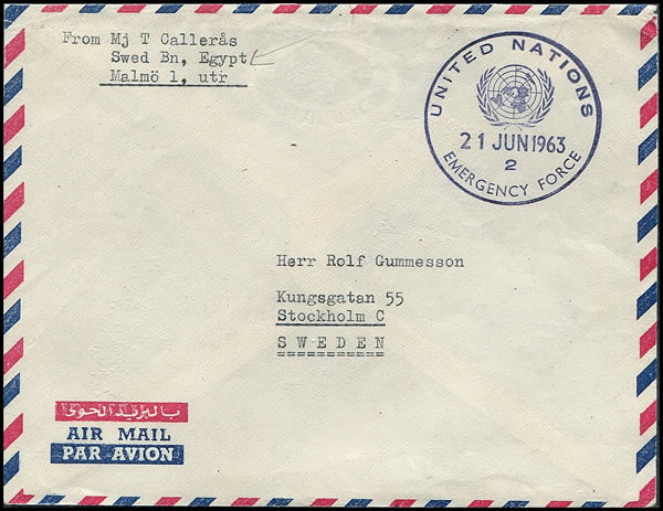 Lettre en franchise du contingent suédois