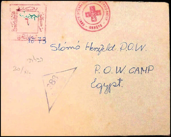 Lettre pour un prisonnier israélien en Egypte avec censure militaire