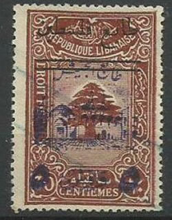 Timbre fiscal du Liban surchargé Palestine