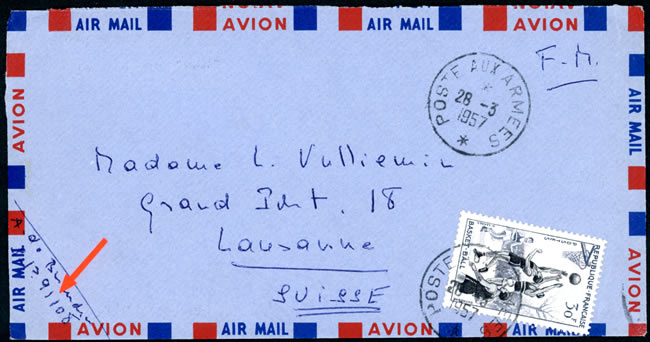 SP 91108 oblitéré Poste aux Armées étoile