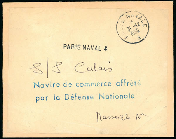 S/S Calais affrêté âr la Défense Nationale