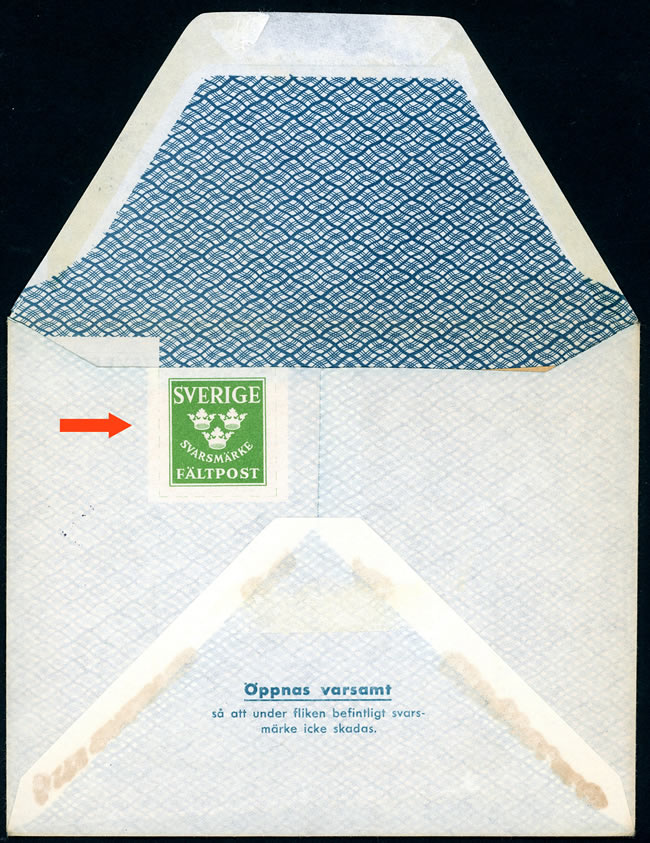 Verso avec timbre réponse à découper