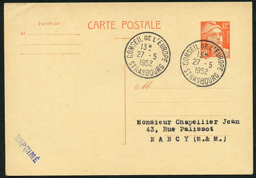 Conseil de l'Europe 27/5/52