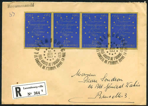 Timbre Droits de l'Homme Luxembourg sur LR