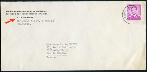 Lettre à entête de l'Eurochemic