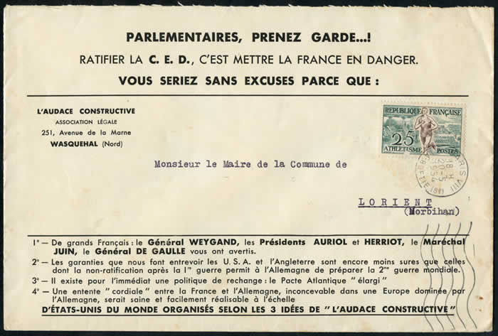 Enveloppe contre la CED