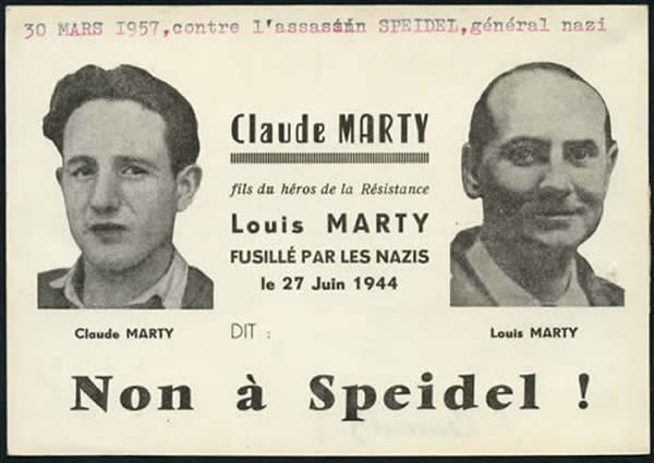 Pétition contre le général allemand Speidel