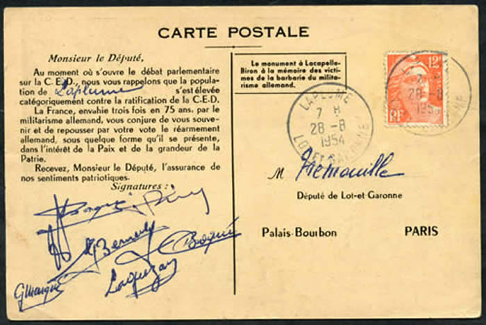 Pétition contre la CED