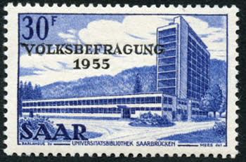 Timbre de sarre surchargé pour le référendum